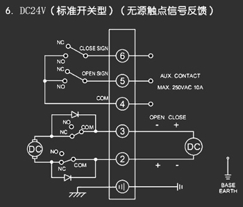 ＤＣ24Ｖ標準開關型<a href='http://www.51gomeng.com.cn/Product/diefa/diandongdiefa/' target='_blank'>電動<a href='http://www.51gomeng.com.cn/Product/diefa/' target='_blank'>蝶閥</a></a>接線圖